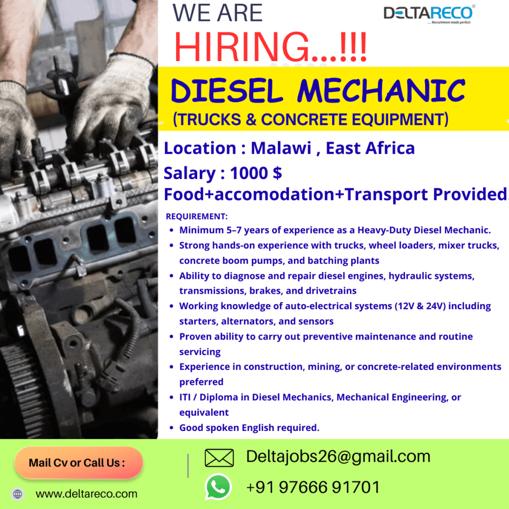 Diesel Mechanic Jobs in Malawi