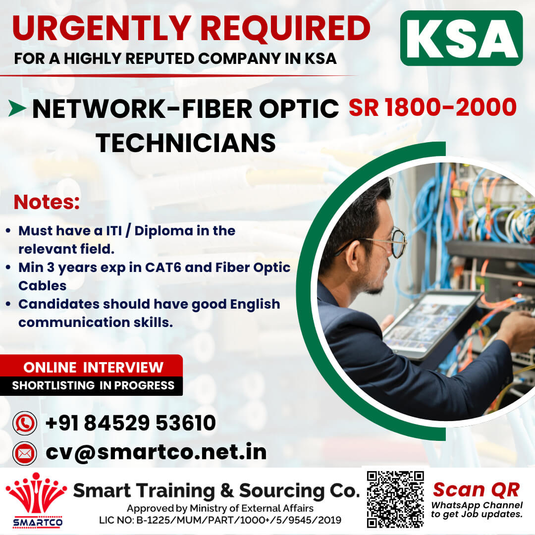 Network Fiber Optic Technician Jobs in Saudi Arabia 2026