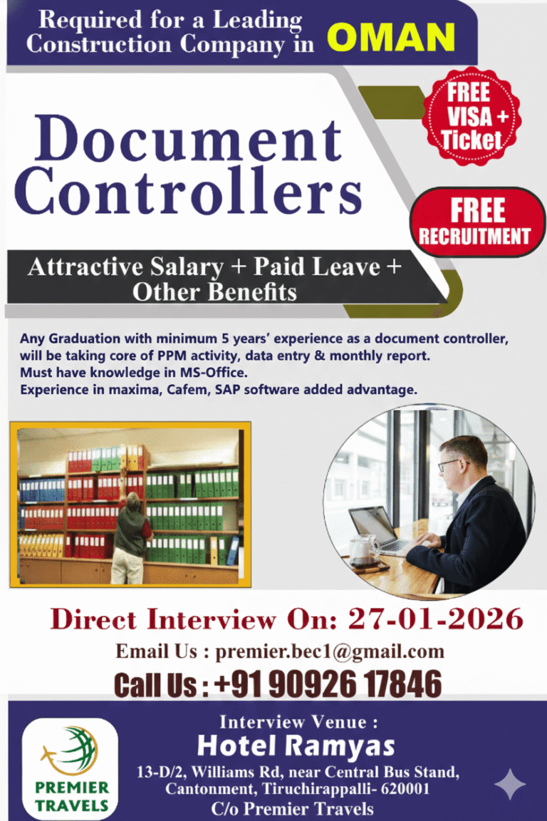 Oman Document Controller Jobs 2026 – Latest Gulf Opportunity