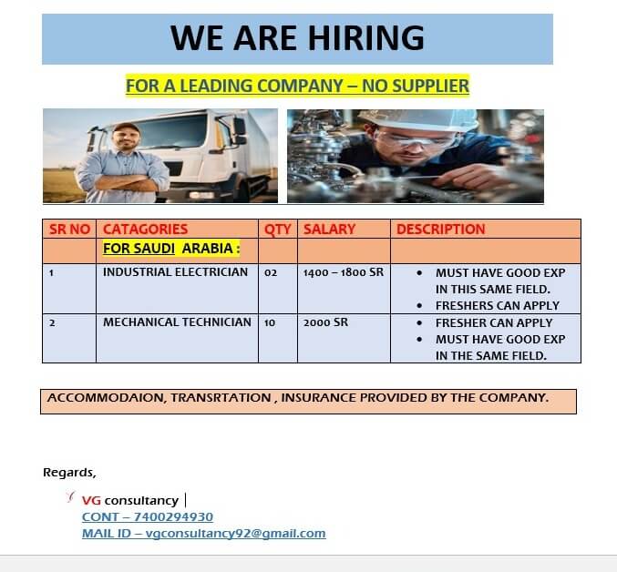 Saudi Arabia Jobs 2026 – Free Recruitment for Leading Company