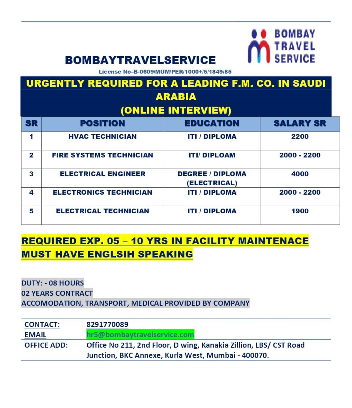 Saudi Arabia Facility Management Jobs 2026