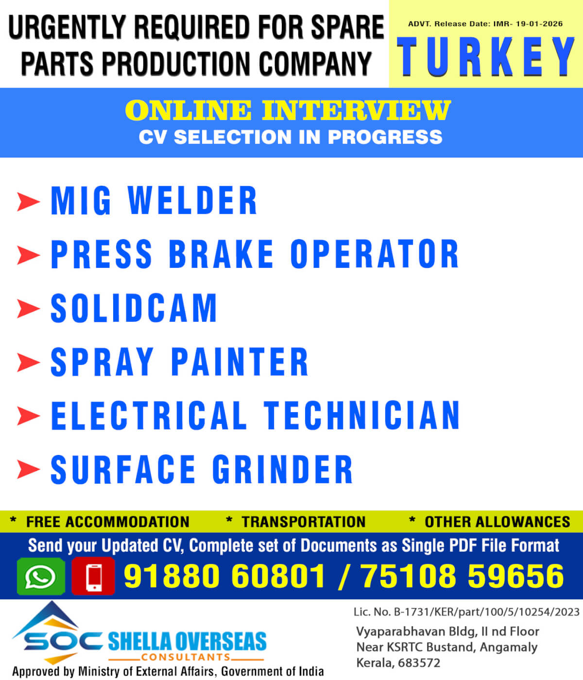 Turkey Spare Parts Production Company Jobs 2026 – Apply Now