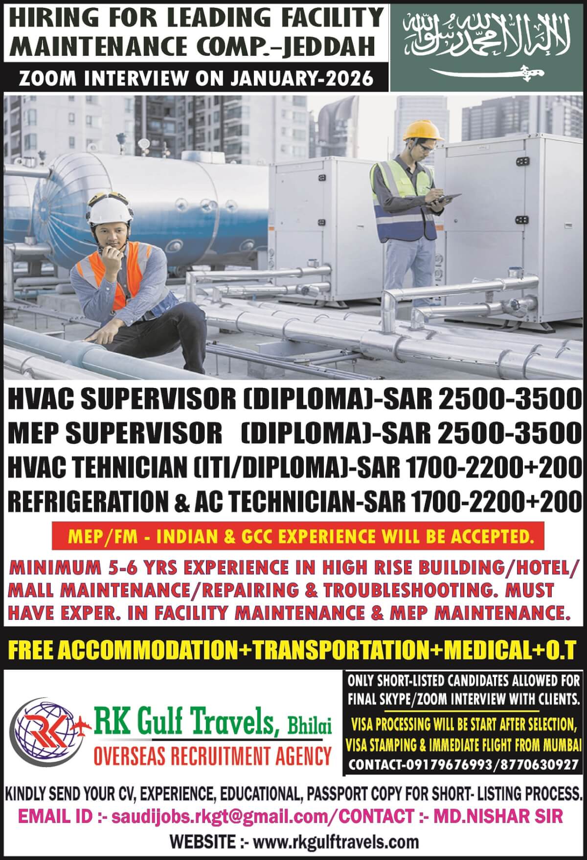 Saudi Arabia Facility Maintenance Jobs 2026