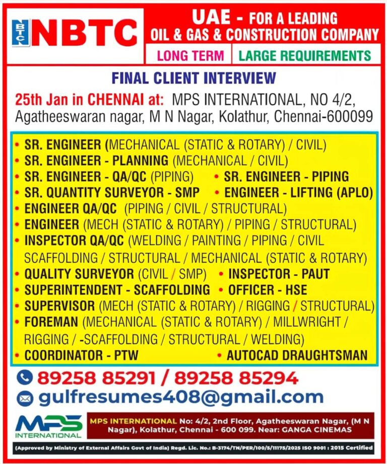 UAE Oil & Gas Construction Jobs 2026 – Apply Now