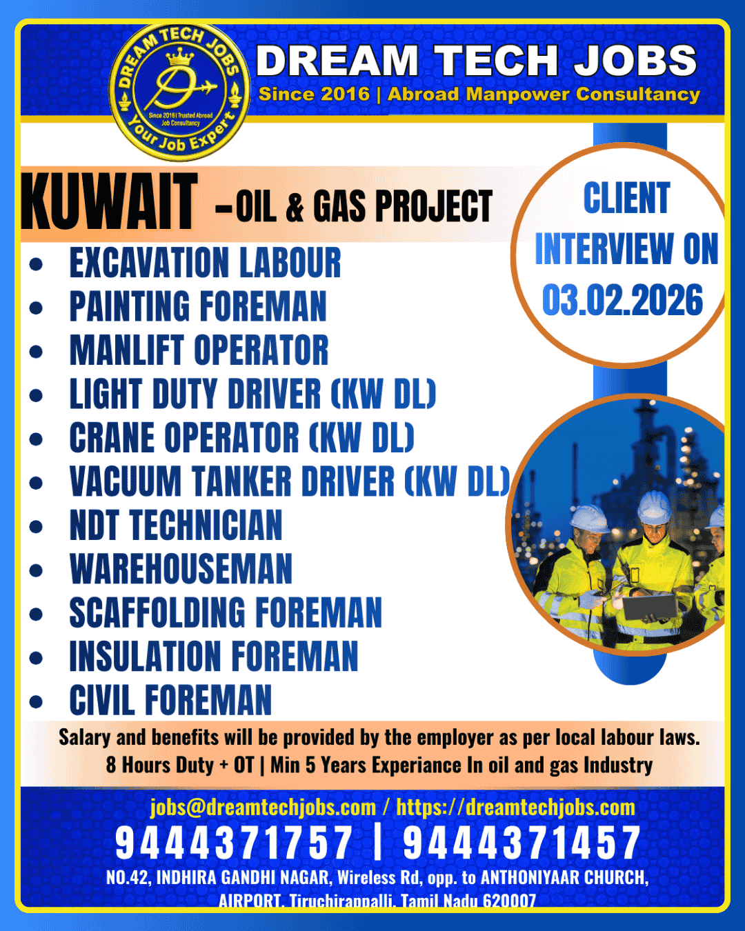 Kuwait Oil & Gas Project Jobs 2026