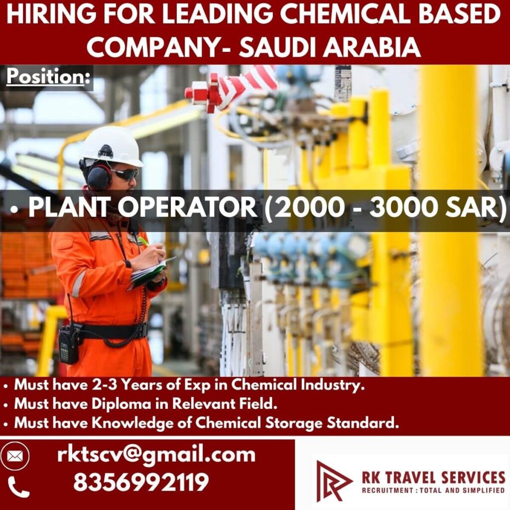 Plant Operator Jobs in Saudi Arabia 2026