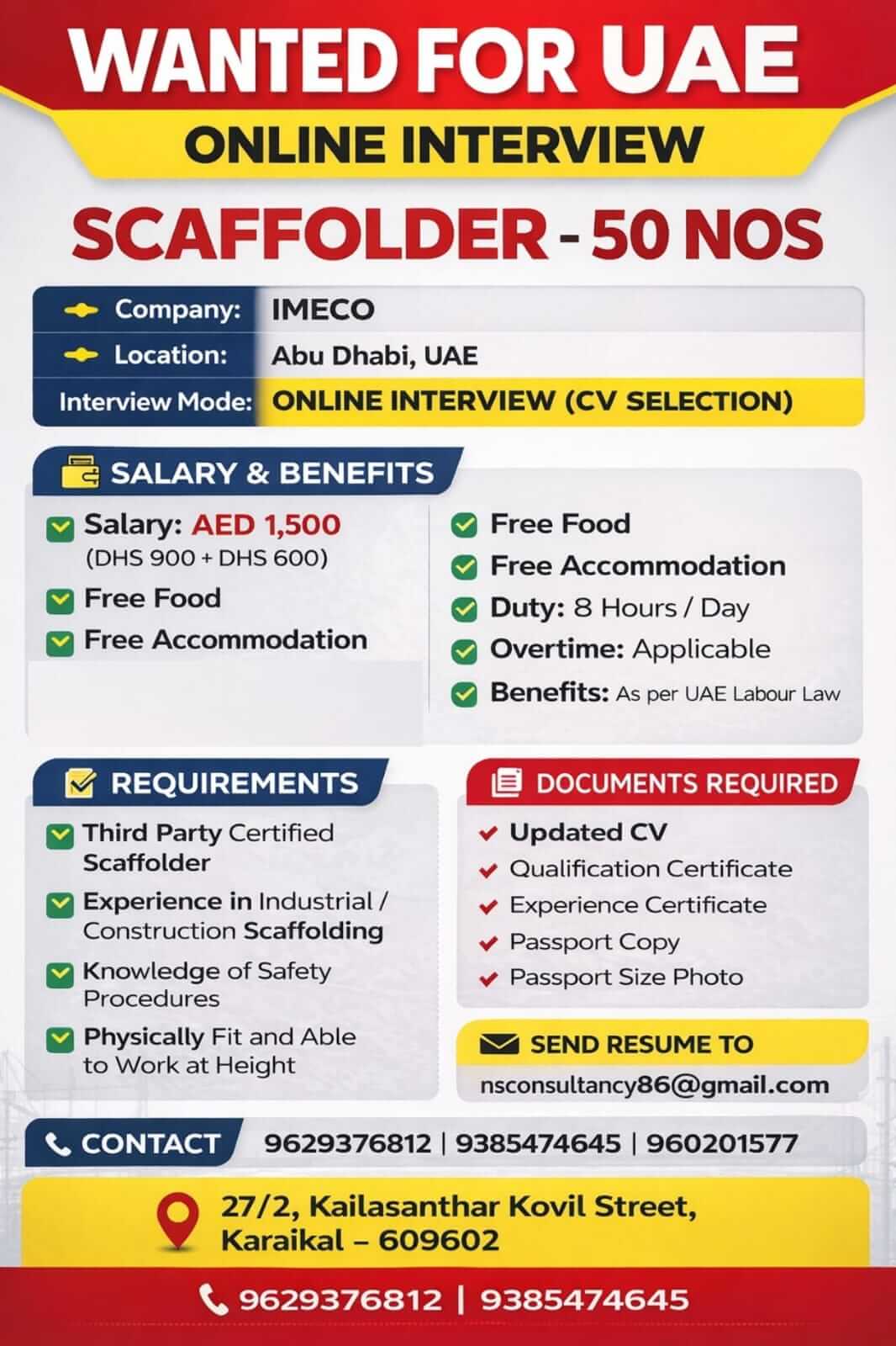 Scaffolder Jobs in UAE – Urgent Hiring for Abu Dhabi