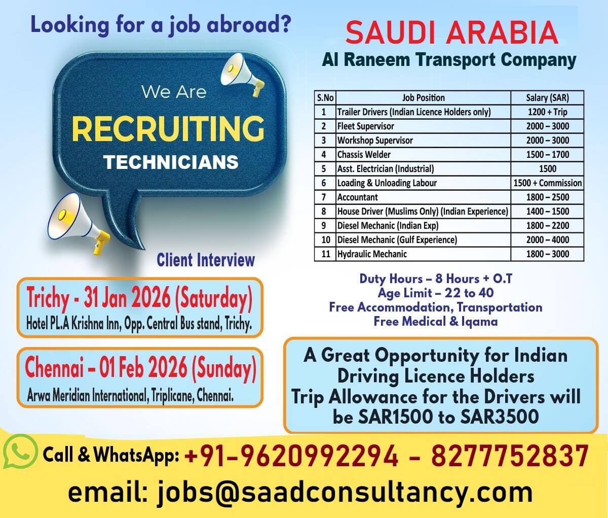 Saudi Arabia Transport Company Jobs 2026