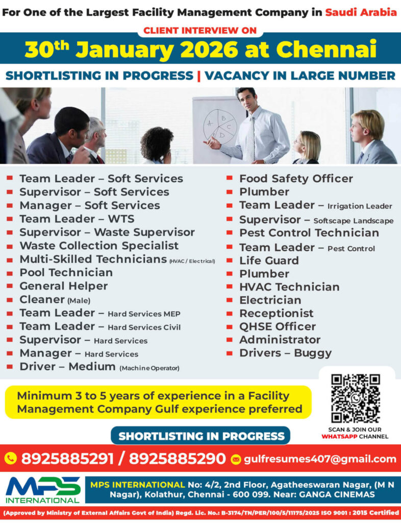 Saudi Arabia Facility Management Jobs 2026 