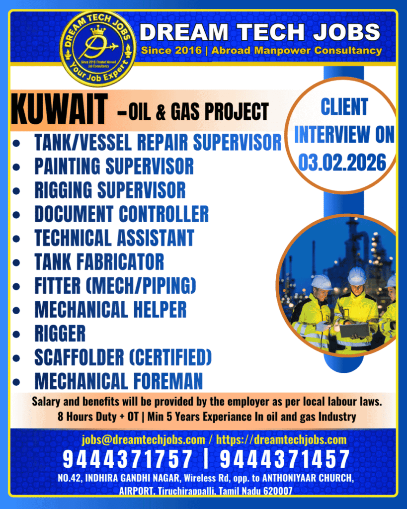 Kuwait Oil & Gas Project Jobs 2026