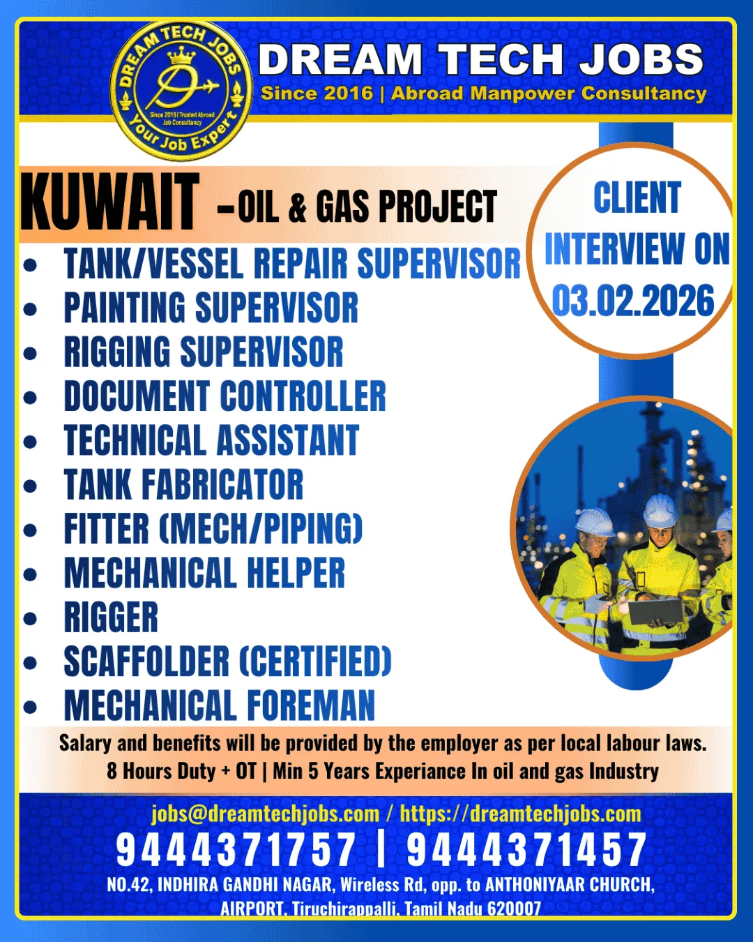 Kuwait Oil & Gas Project Jobs 2026