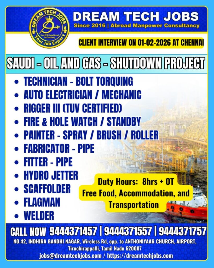 Saudi Oil and Gas Shutdown Project Jobs 2026 