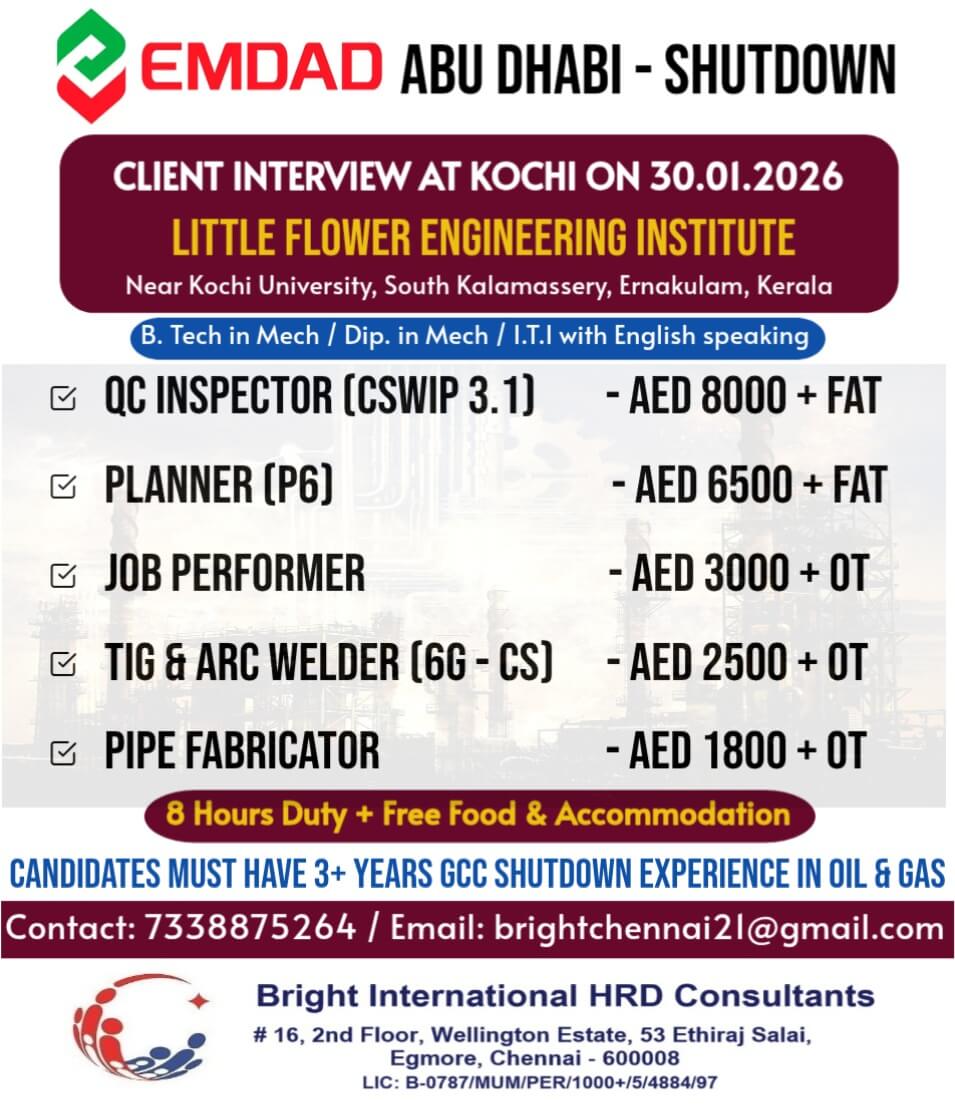 EMDAD Abu Dhabi Shutdown Jobs 2026