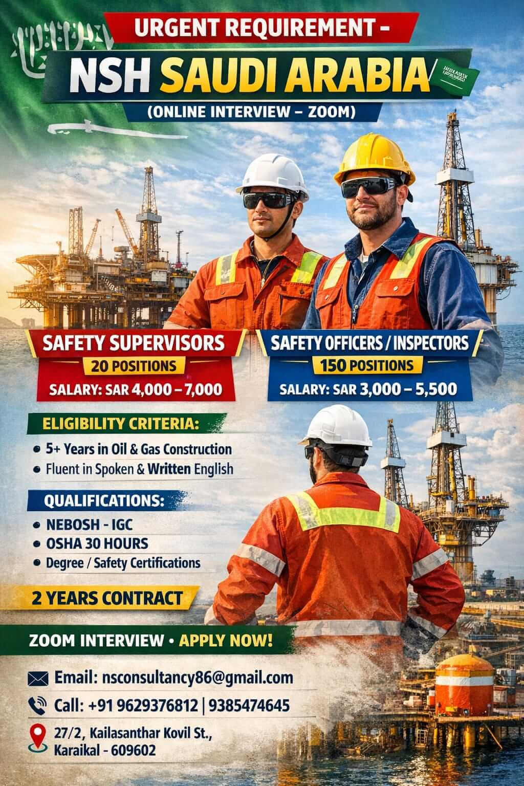 NSH Saudi Arabia Safety Jobs 2026