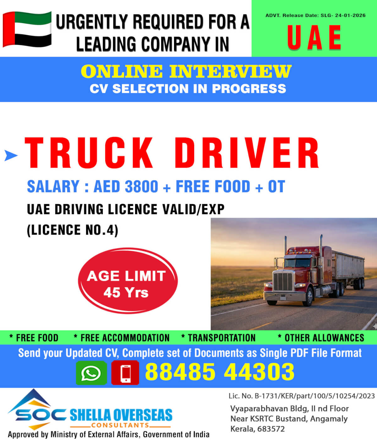 UAE Truck Driver Jobs 2026 – Online Interview