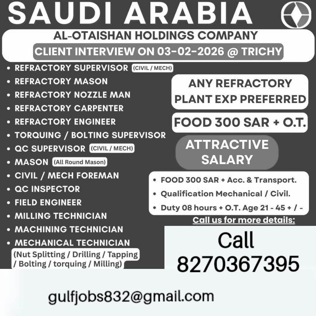 Saudi Arabia Refractory Jobs 2026