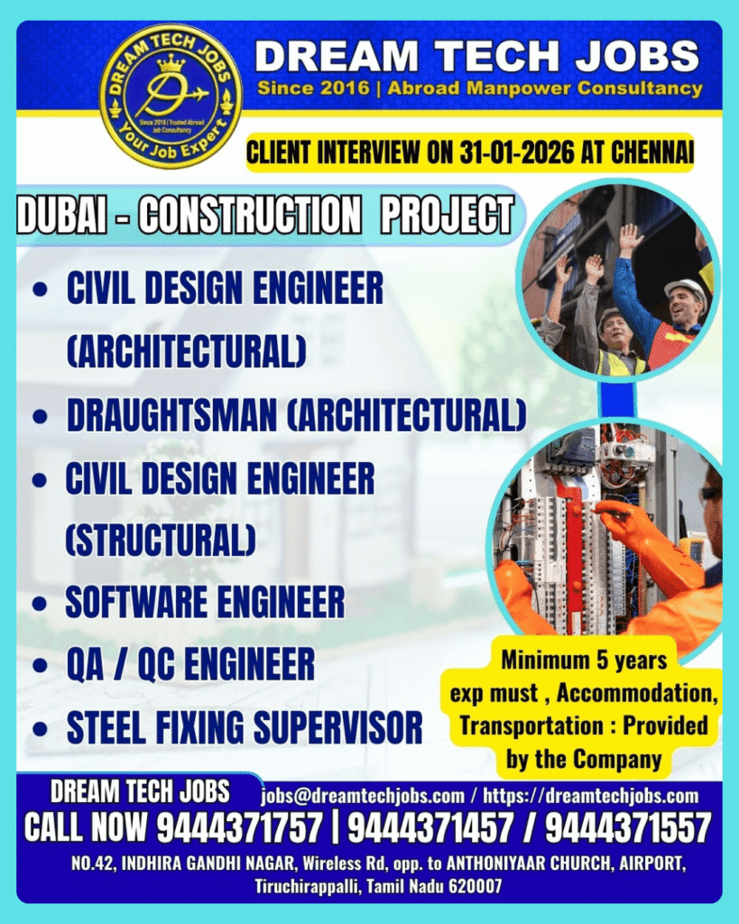 Dubai Construction Project Jobs 2026