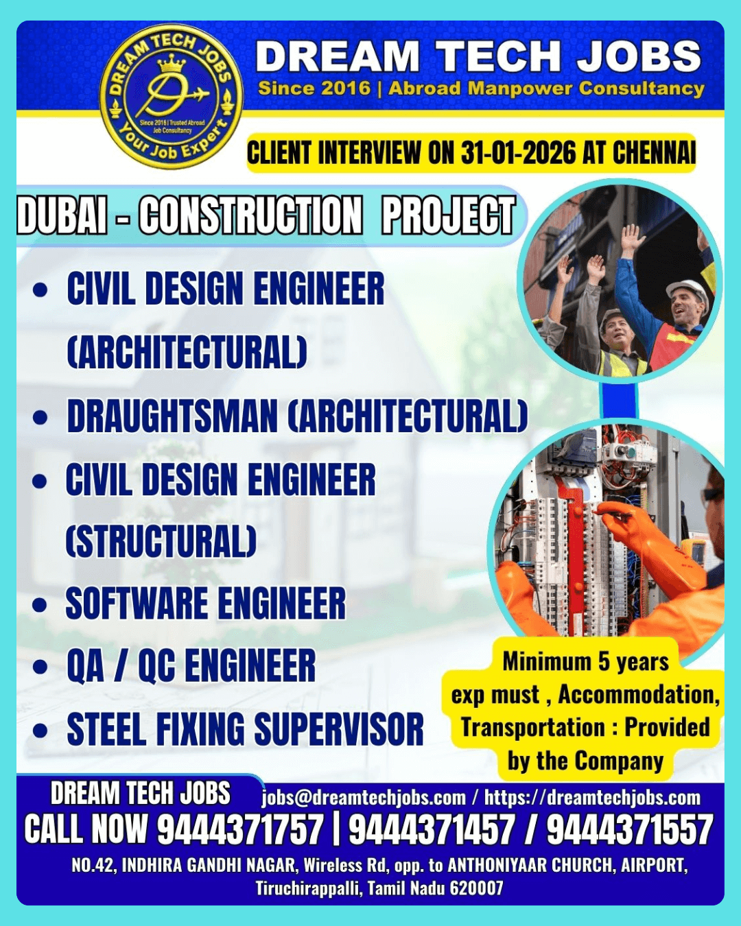 Dubai Construction Project Jobs 2026