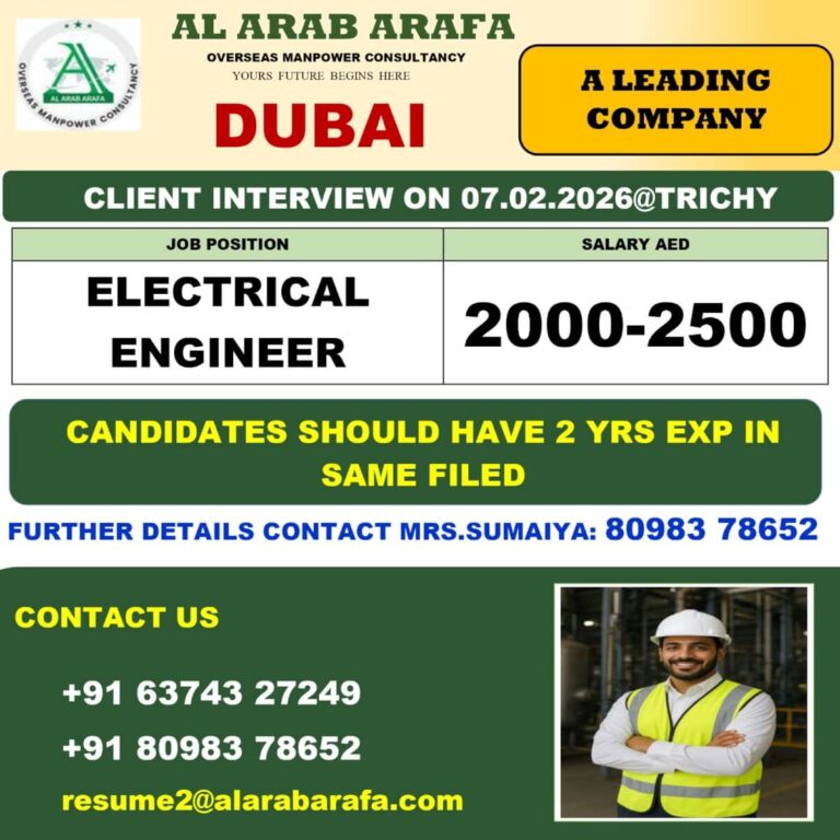 Dubai Electrical Engineer Jobs 2026