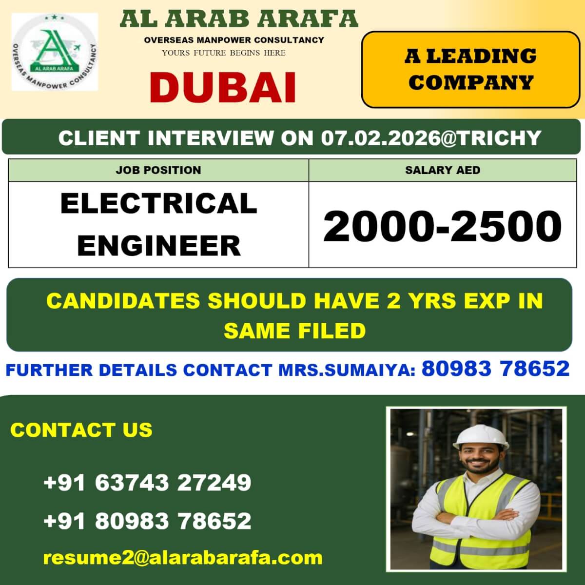 Dubai Electrical Engineer Jobs 2026
