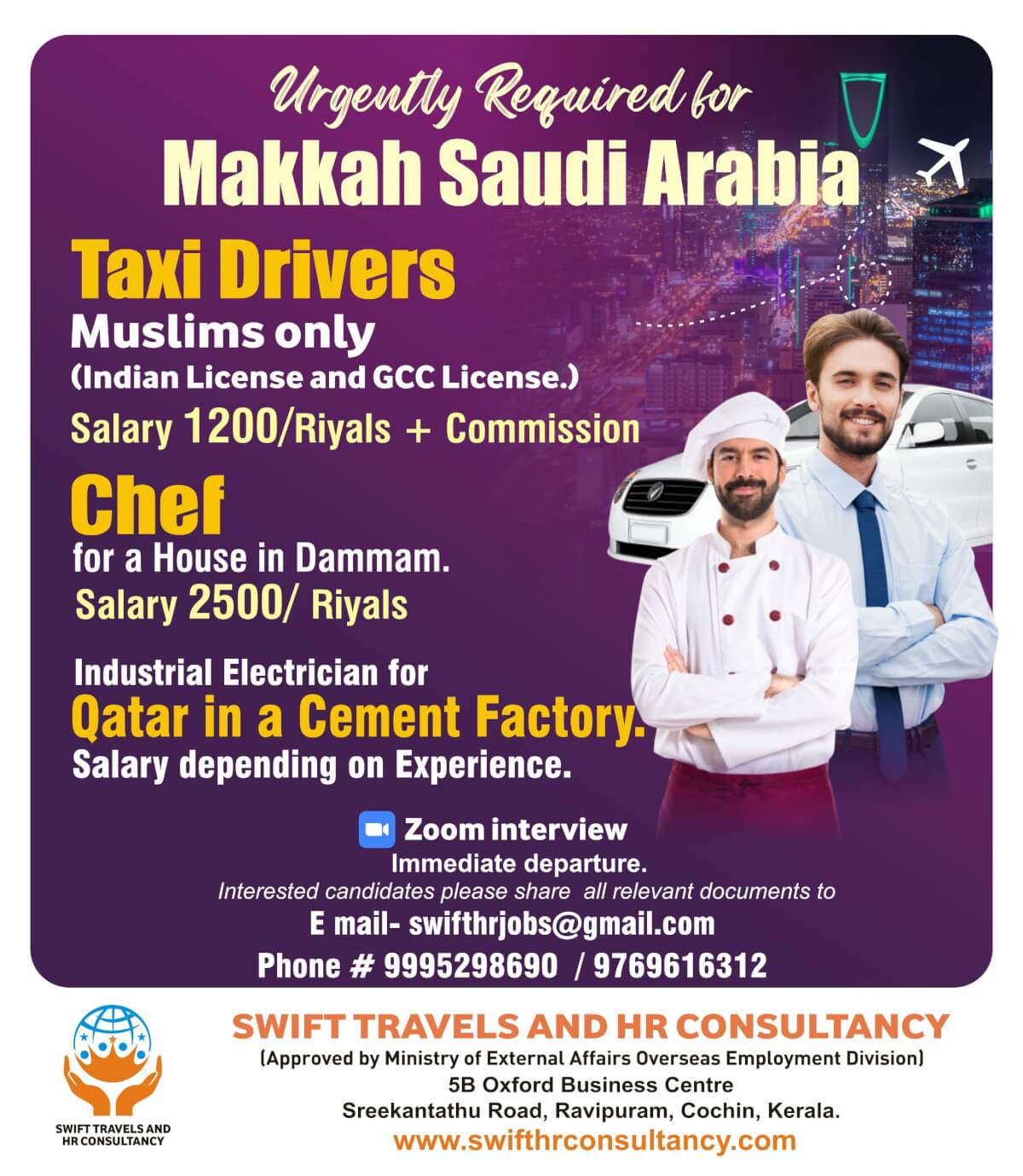 Urgently Required Jobs in Saudi Arabia & Qatar – Zoom Interview