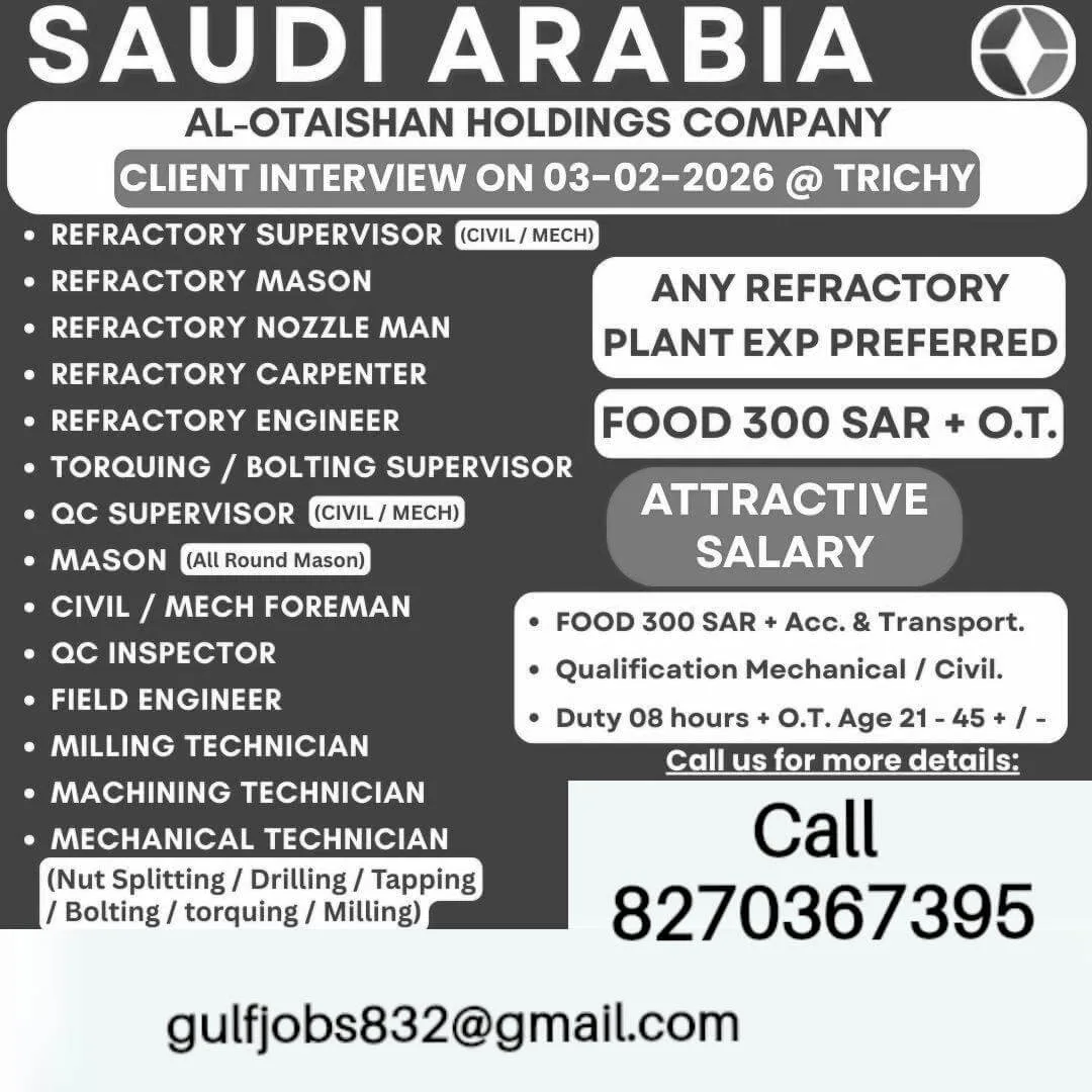 Saudi Arabia Refractory Jobs 2026