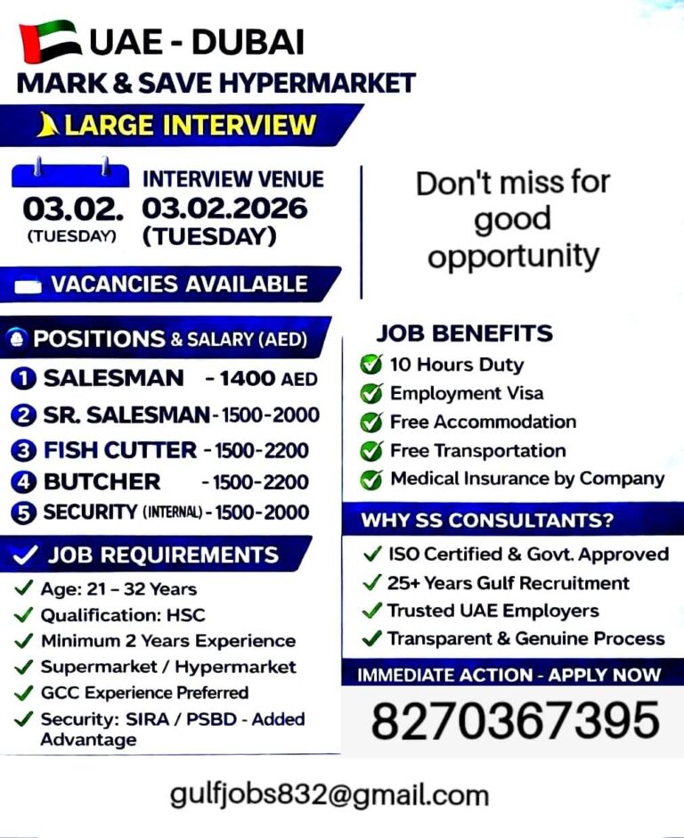 Dubai Hypermarket Jobs 2026