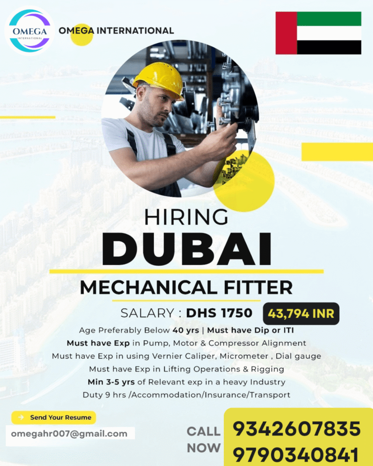 Mechanical Fitter Jobs in Dubai 2026 – Apply Now