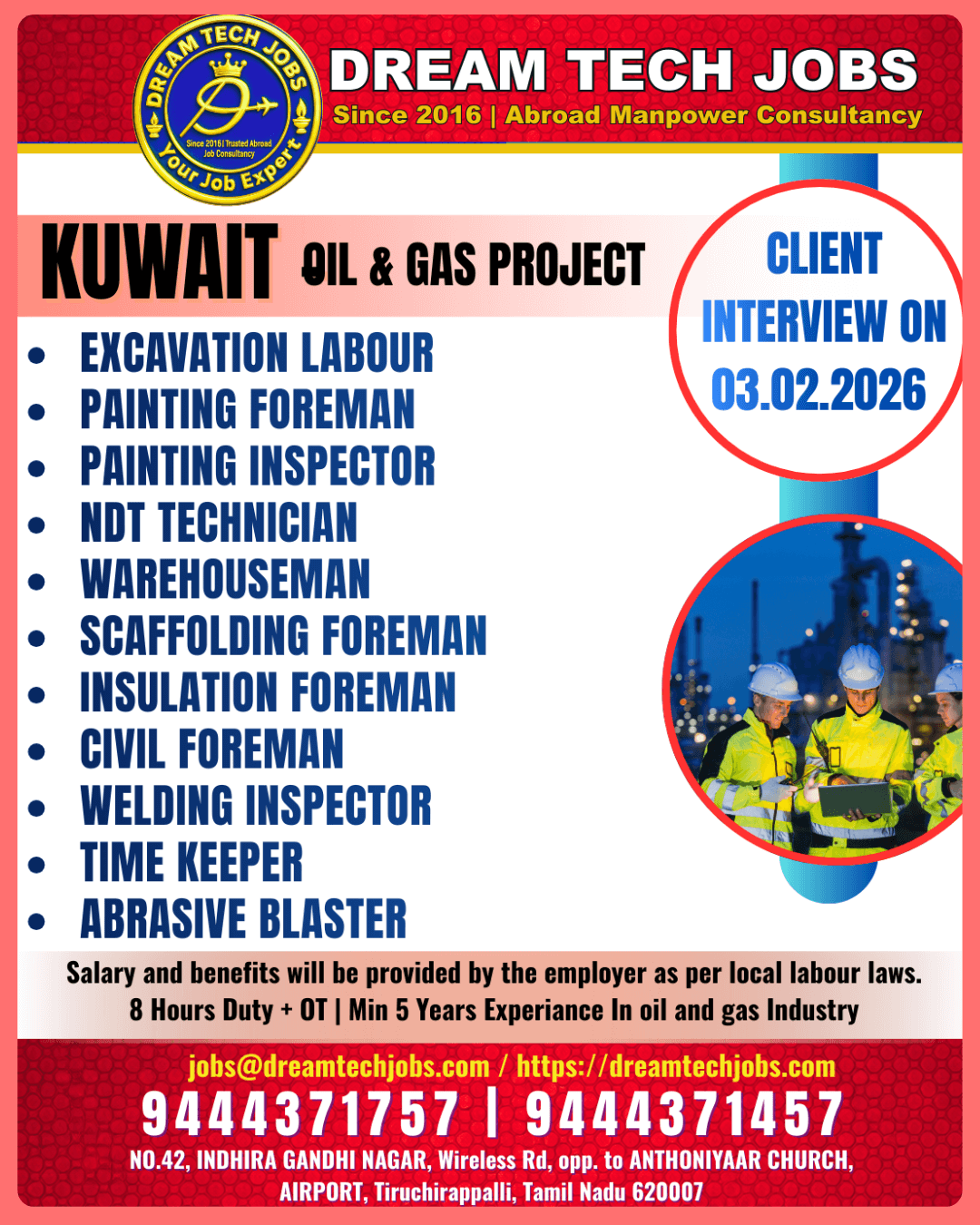 Kuwait Oil & Gas Project Jobs 2026