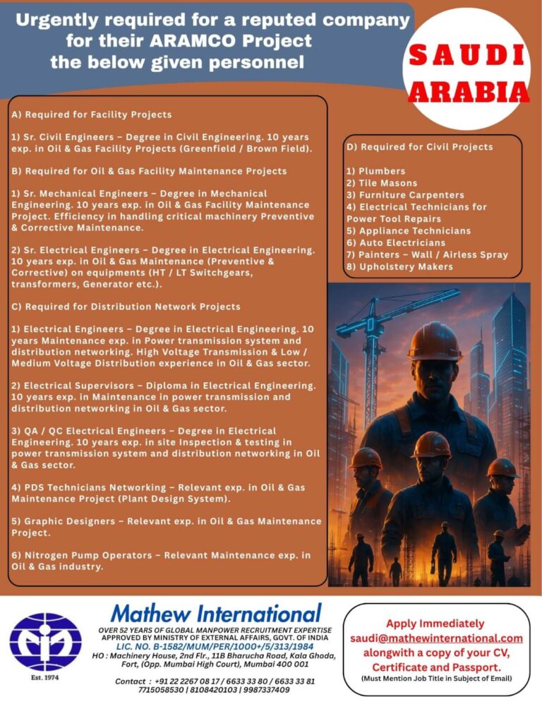 Saudi Aramco Project Jobs in Saudi Arabia 2026 – Apply Now