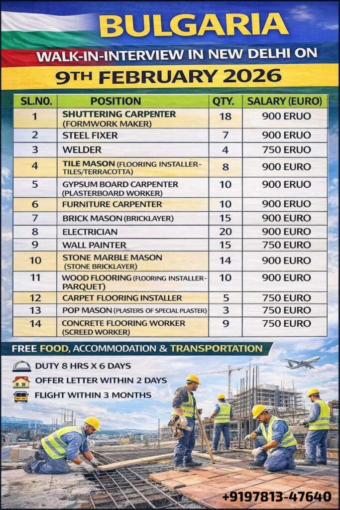 Bulgaria Construction Jobs 2026