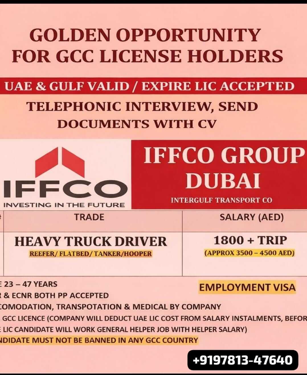 IFFCO Group Dubai Heavy Truck Driver Jobs 2026