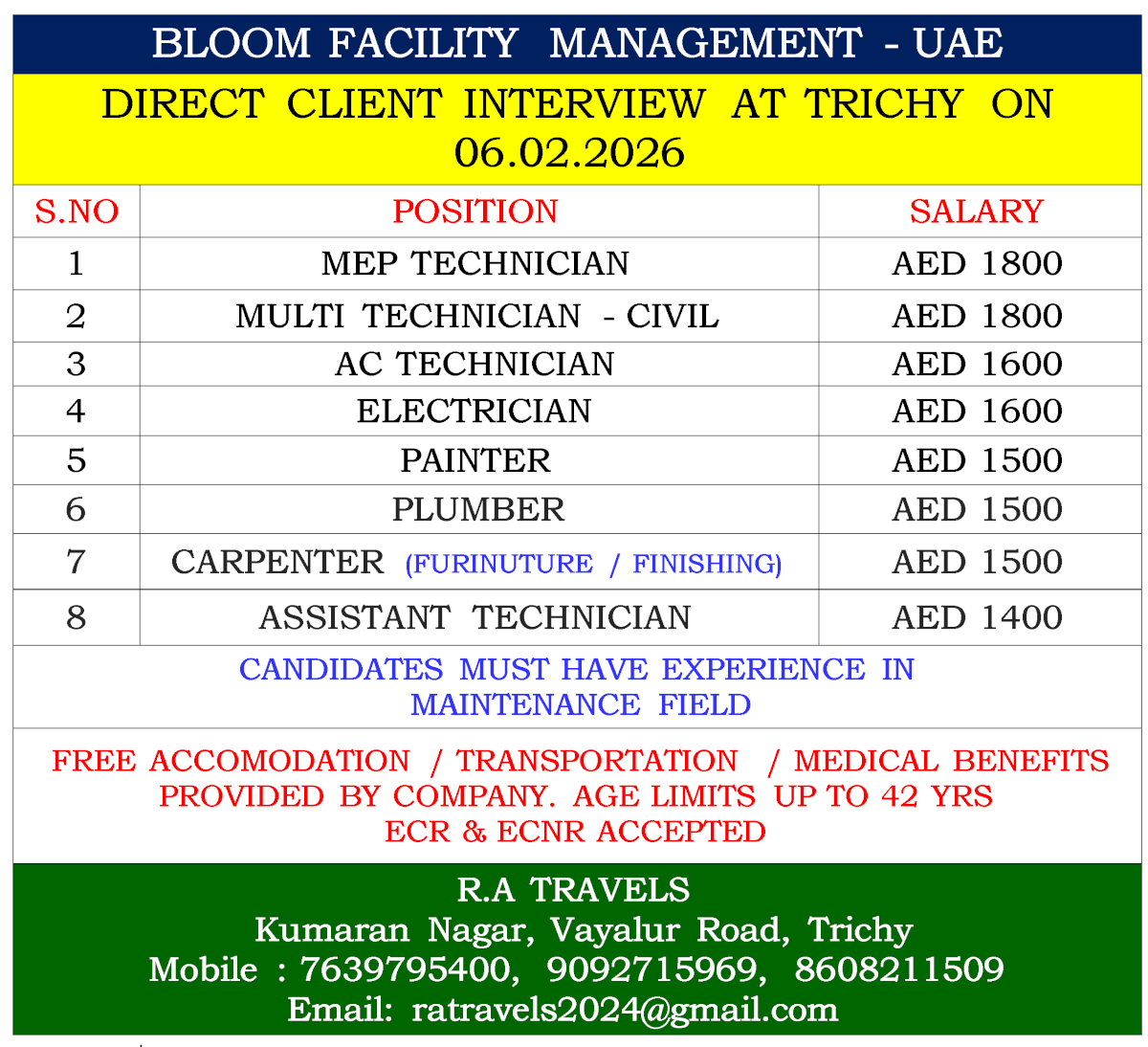 Bloom Facility Management UAE Jobs 2026