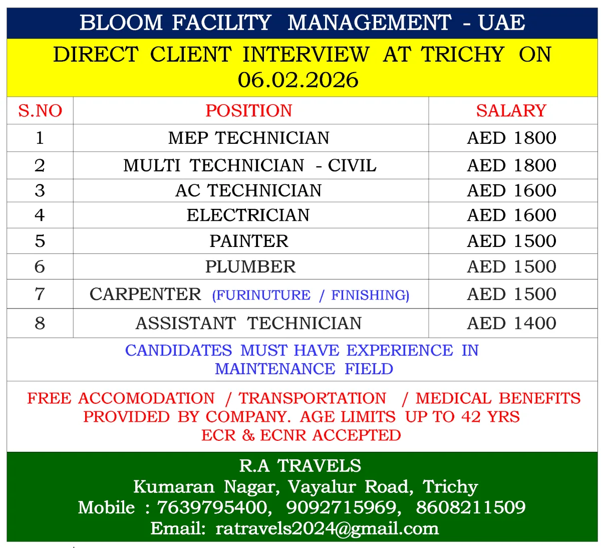 Bloom Facility Management UAE Jobs 2026