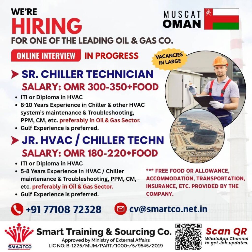 Oman Oil & Gas Jobs 2026 – HVAC & Chiller Technician Vacancies in Muscat