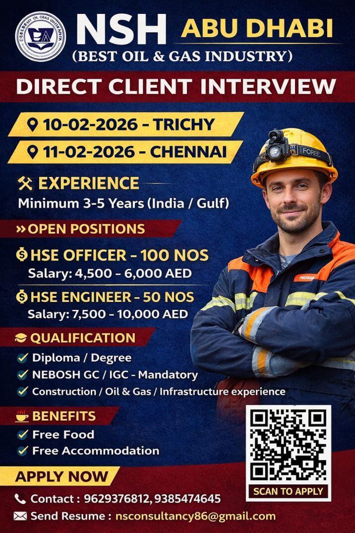 NSH Abu Dhabi HSE Jobs 2026