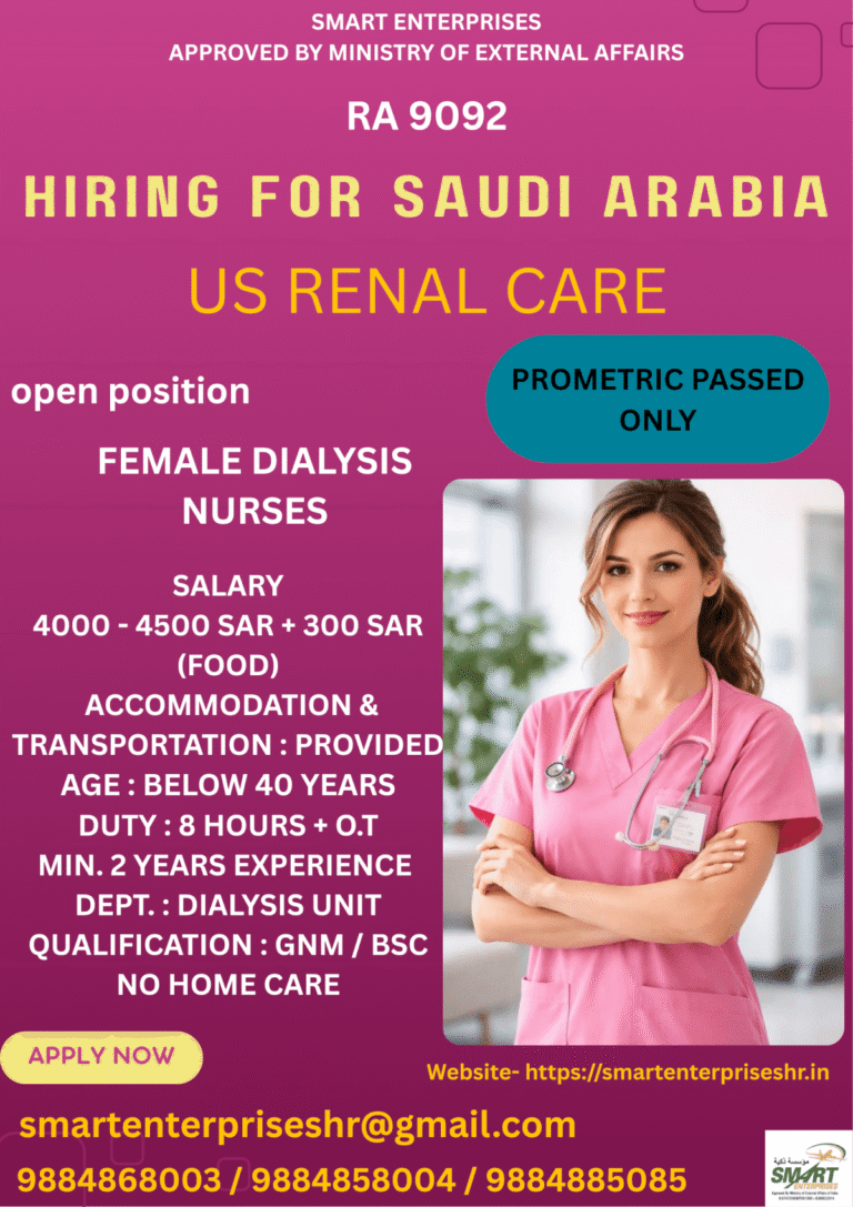 Saudi Arabia Dialysis Nurse Jobs
