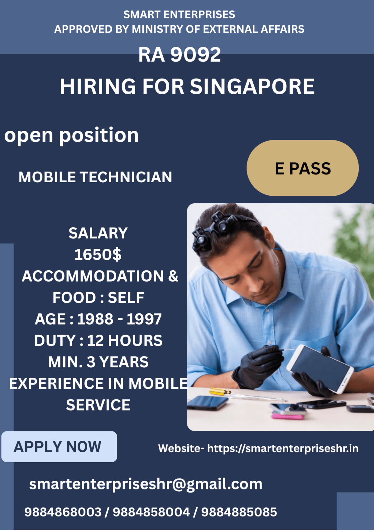 Singapore Mobile Technician Jobs 2026