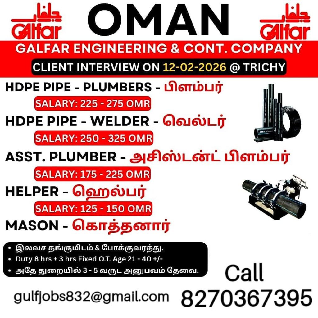 Galfar Oman HDPE Pipe Jobs 2026