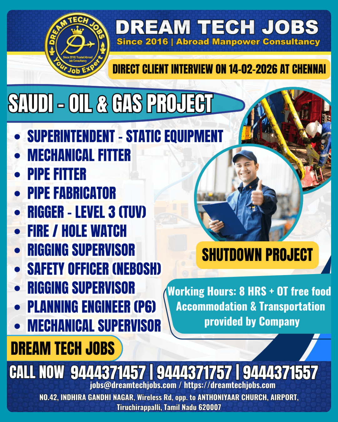 Saudi Oil and Gas Shutdown Project Jobs 