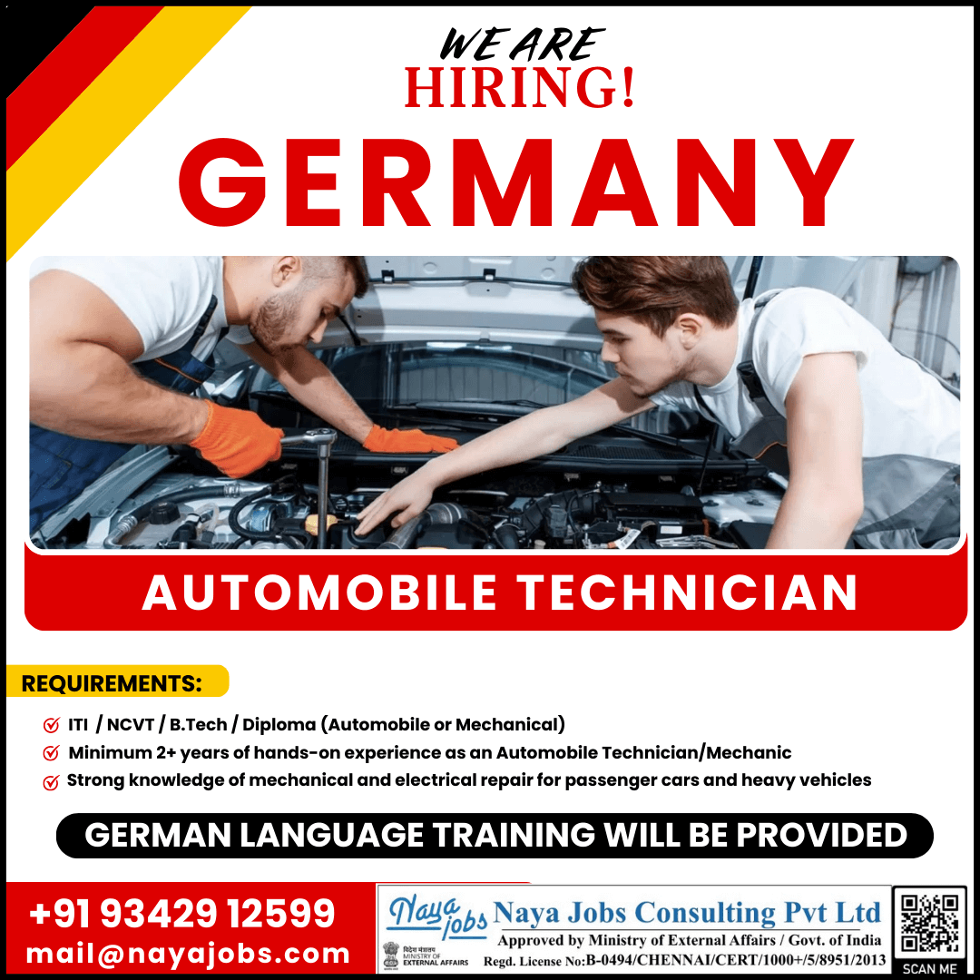 Germany Automobile Technician Jobs 2026 – Apply Now