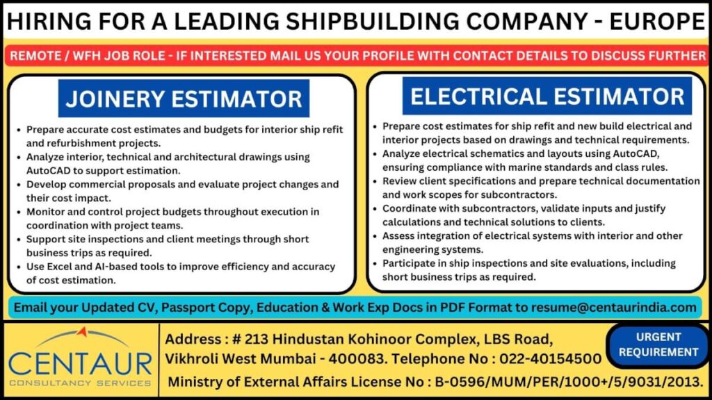 Shipbuilding Estimator Jobs Europe
