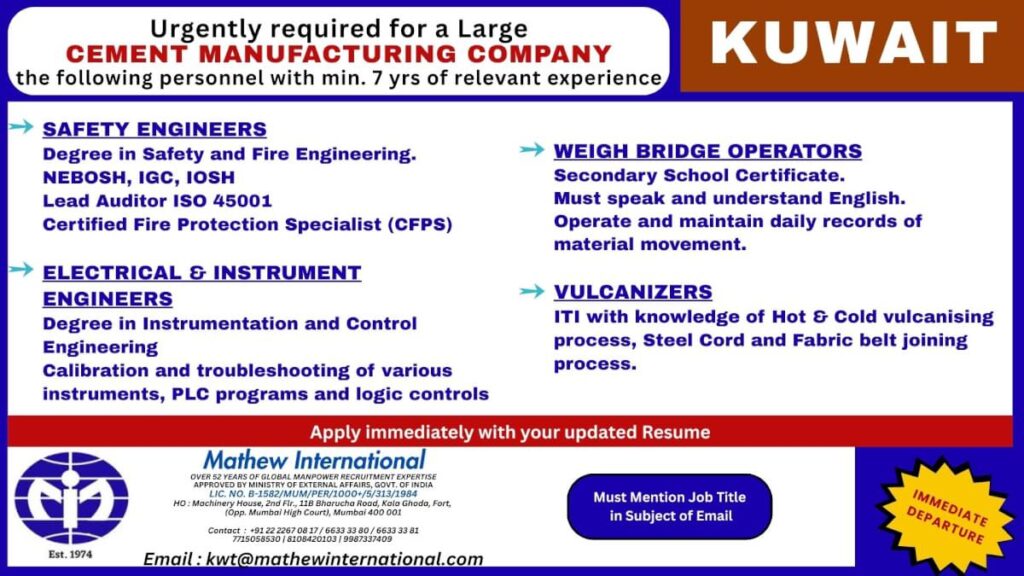 Kuwait Cement Company Jobs 2026