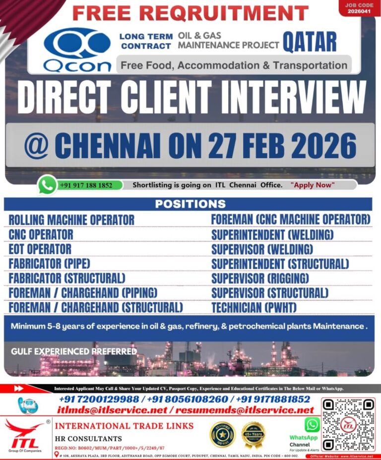 QChem Qatar Jobs 2026 – Free Recruitment Opportunity