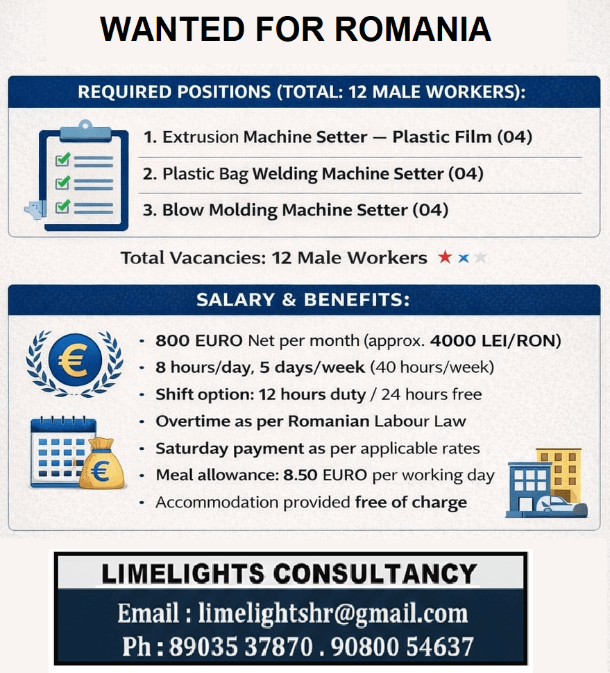 Romania Factory Jobs 2026 – Apply Now