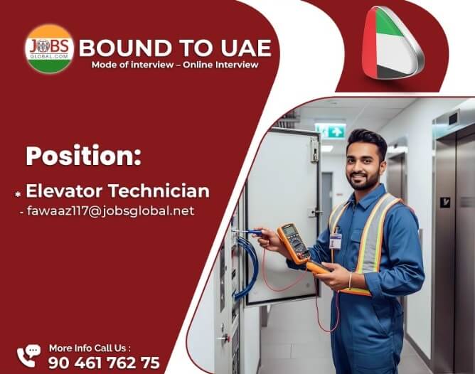 Elevator Technician Jobs in UAE – Online Interview Opportunity