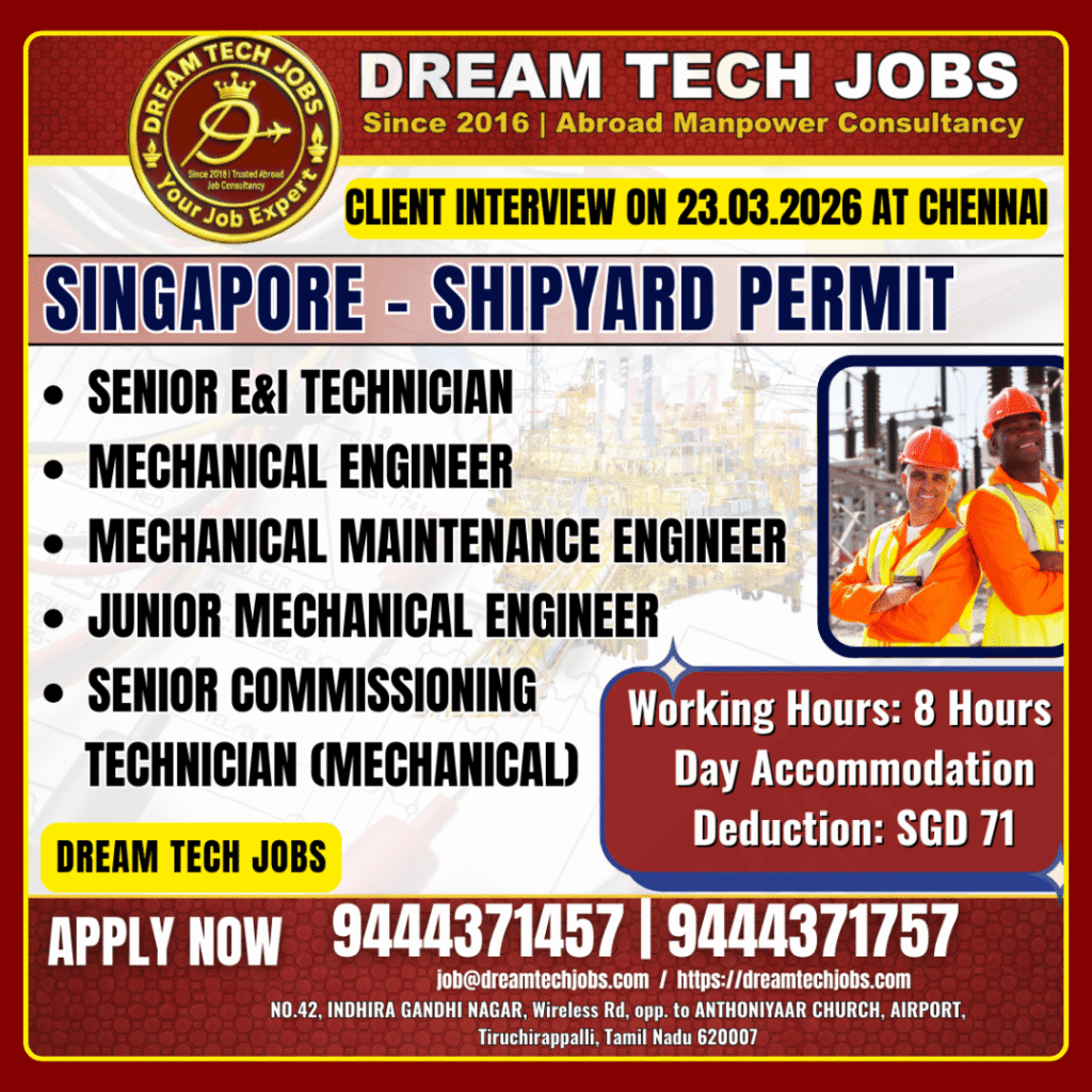 Singapore Shipyard Jobs 2026 – Apply Now