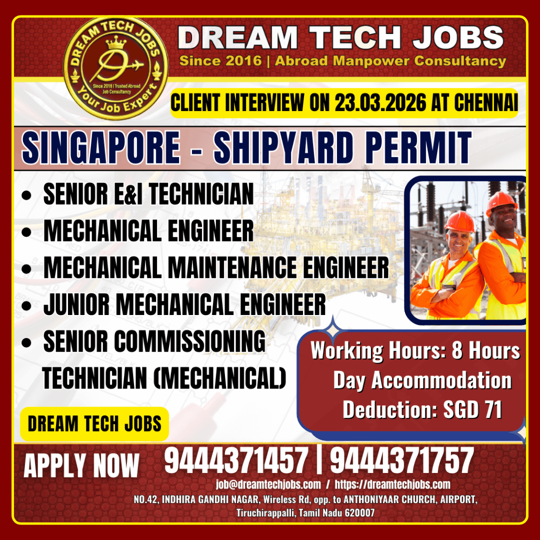 Singapore Shipyard Jobs 2026 – Apply Now