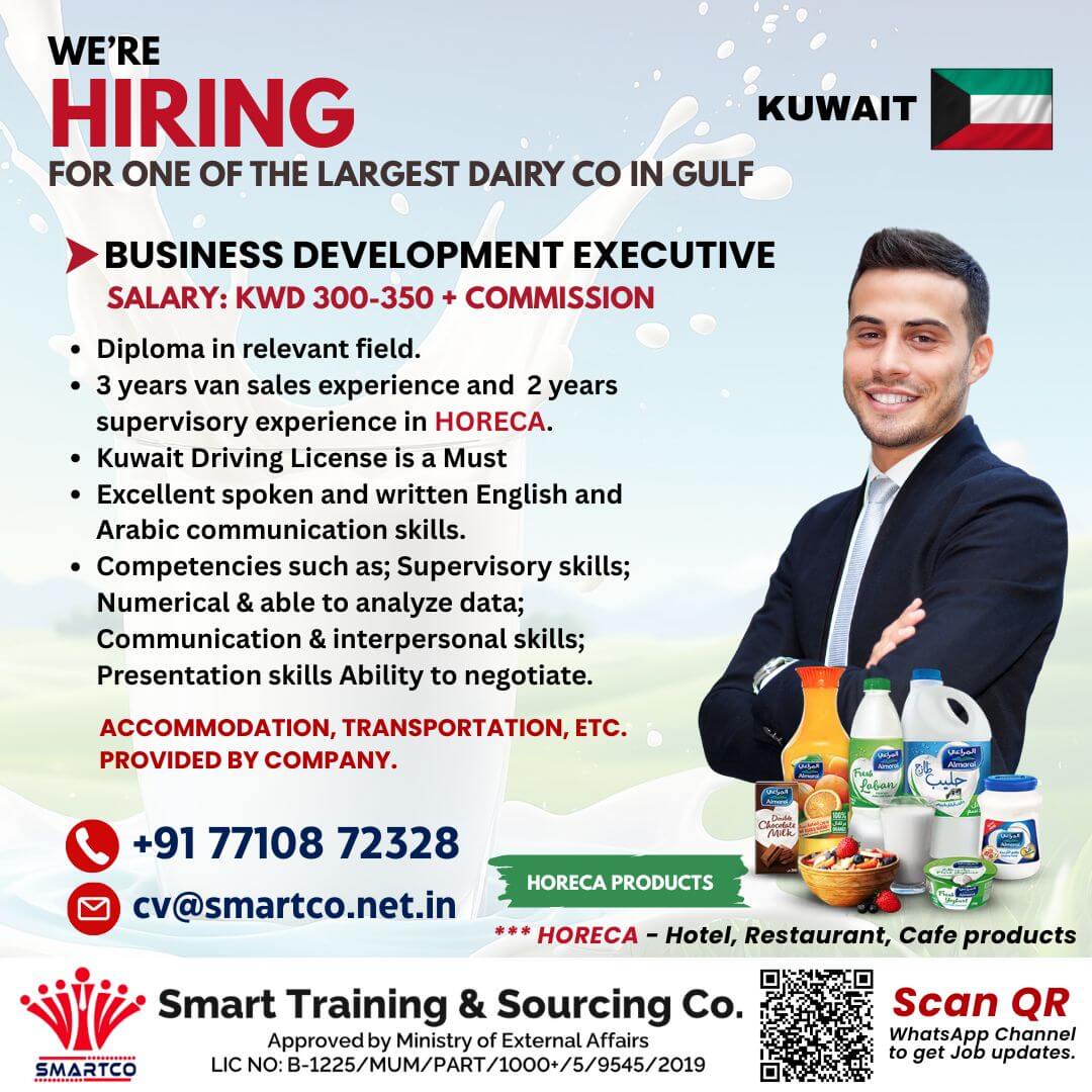 Kuwait Dairy Company Hiring Business Development Executive