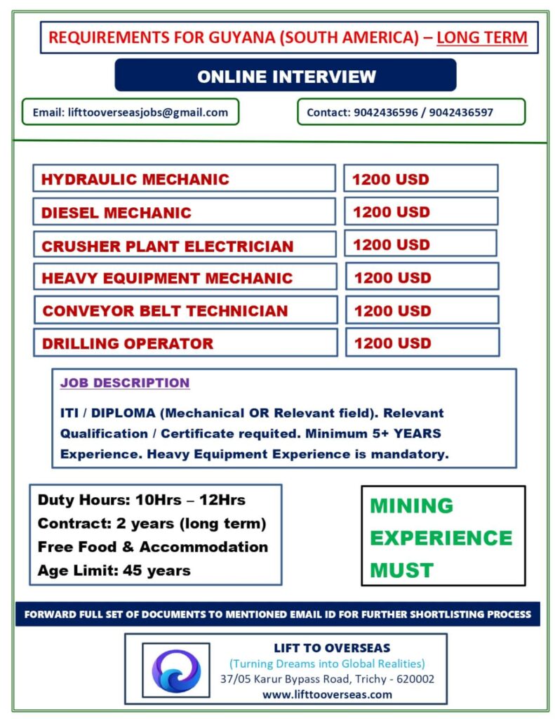 Guyana Mining Jobs 2026 – Apply for Overseas Opportunities